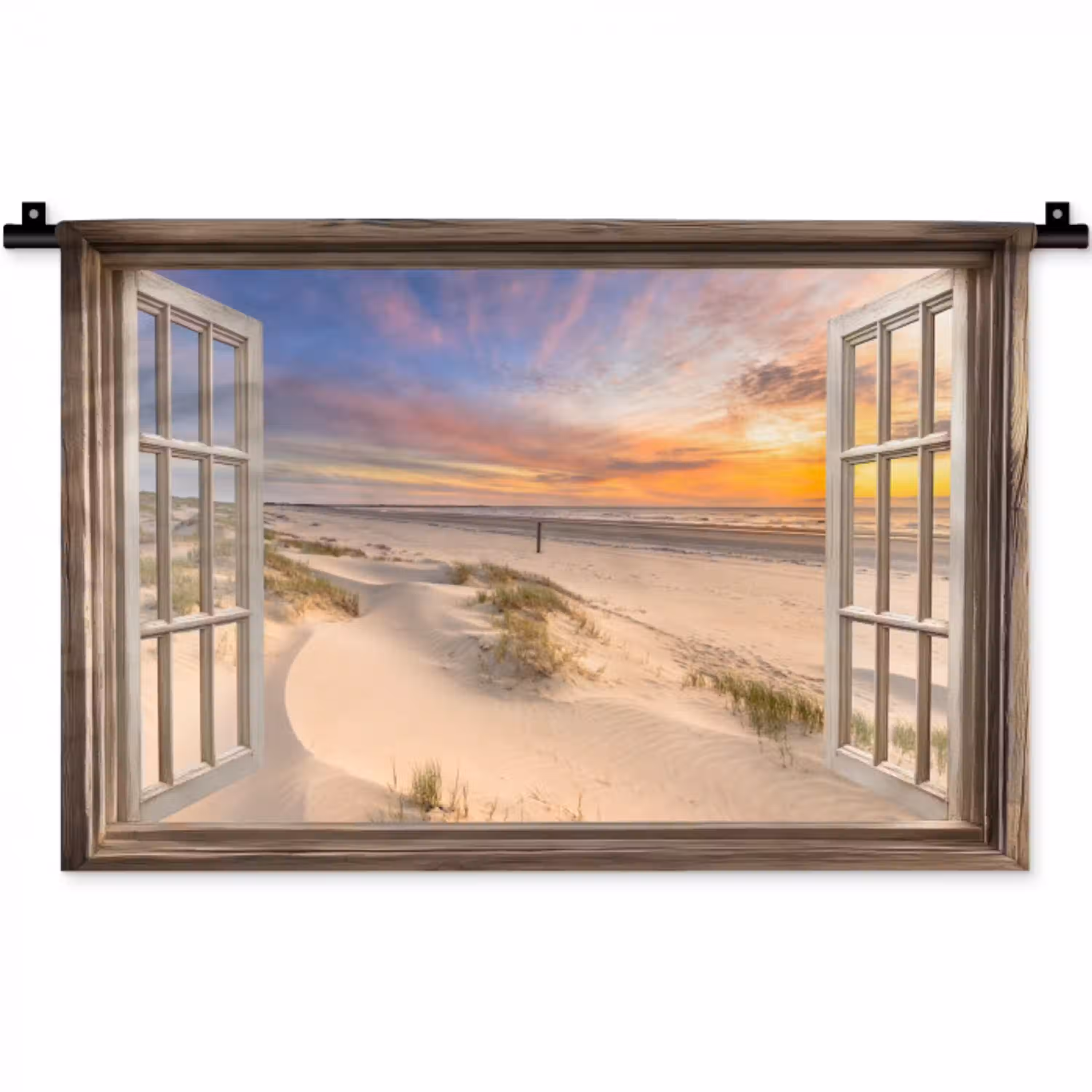 Doorkijk - Strand - Duinen - Natuur - Landschap Wandkleed katoen klein -zz3d