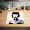Vrouw - Lolly - Zwart - Wit Inductie beschermer vinyl 3mm middel -sfeer5
