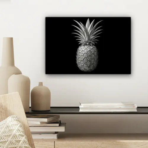 Ananas - Gedetailleerd - Bladeren canvas 2cm klein -sfeer6