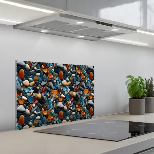 Glasachtig - Levendige - Stenen keuken achterwand spatscherm klein 900 -3d_schuin