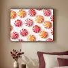 Snoep - Patroon - Rood - Oranje Textielframe zwart klein -sfeer1