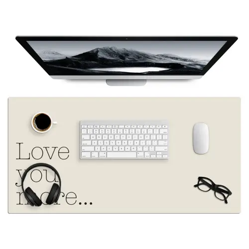 Minimalistisch - Love - Beige Muismat XXL klein -3d
