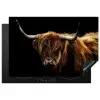 Schotse Hooglander - Horens - Zwart - Dieren - Natuur - Wild - Koe Inductie beschermer vinyl 3mm klein -3d