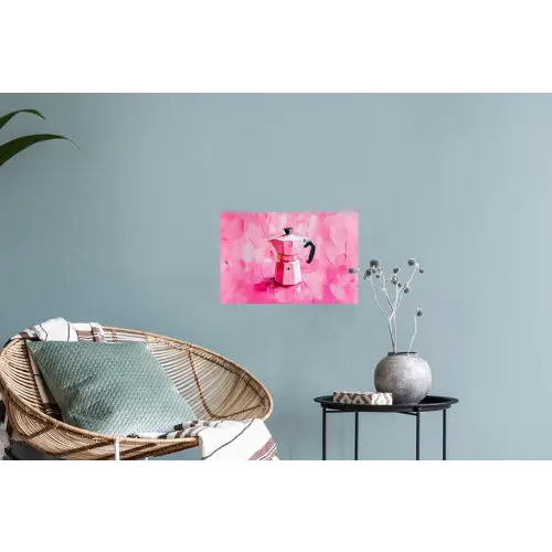 Roze - Verf - Coffee Muursticker klein -plant