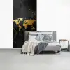 Wereldkaart - Goud - Marmer fotobehang vinyl groot -slaapkamer