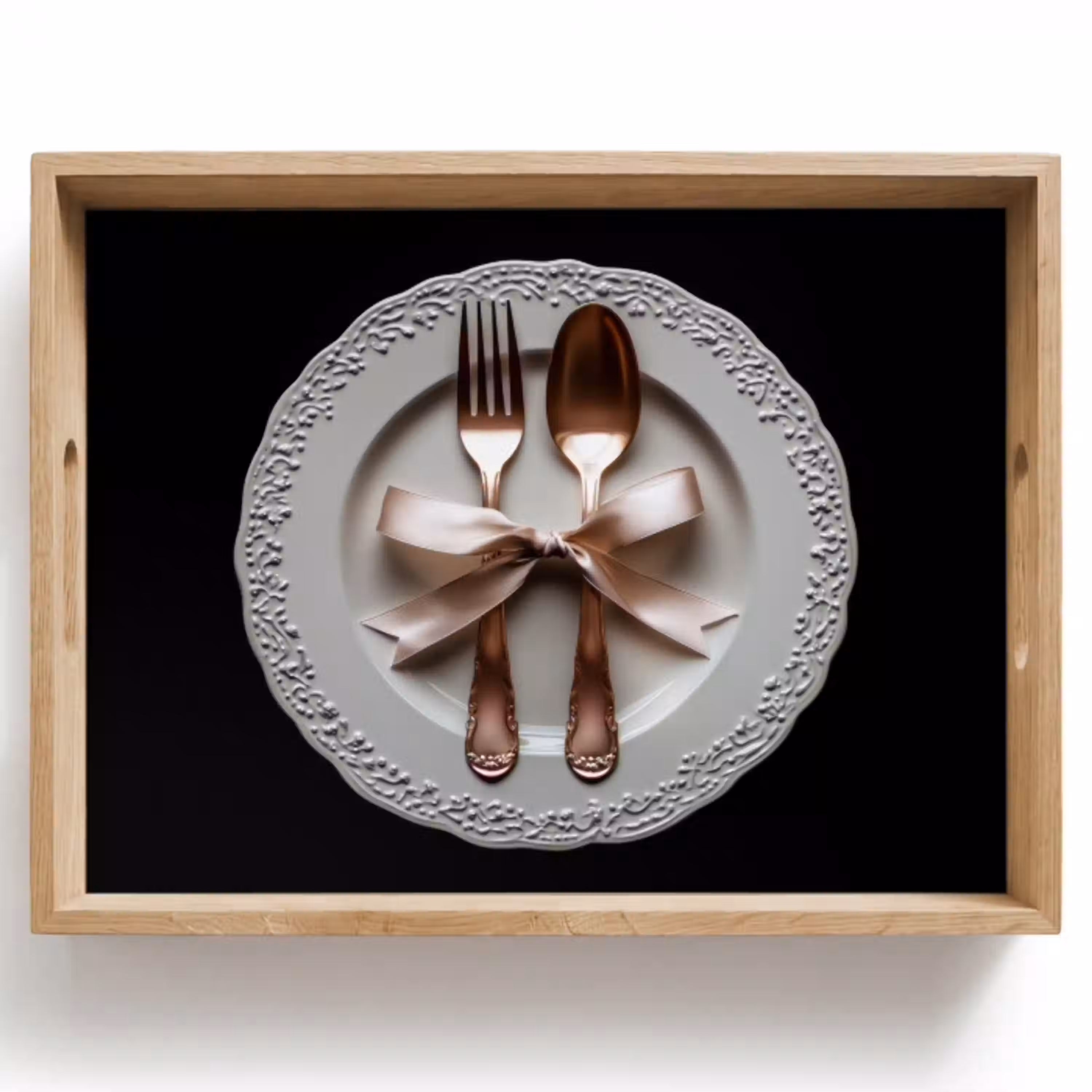 Rose - Strik - Bestek Dienblad Rechthoek middel -z3d_shopping