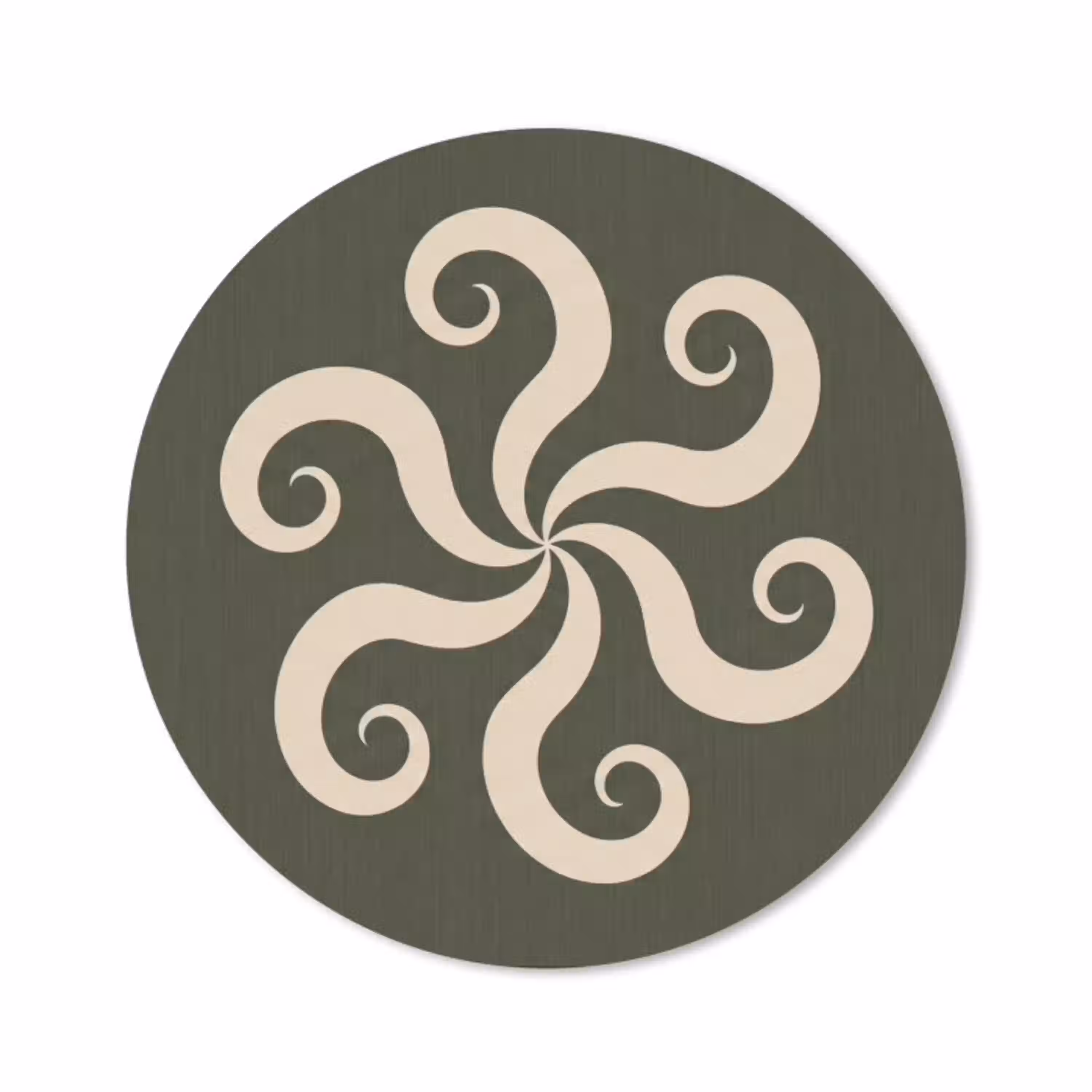 Patroon - Spiraal - Abstract - Modern - Groen Muismat rond klein -3d