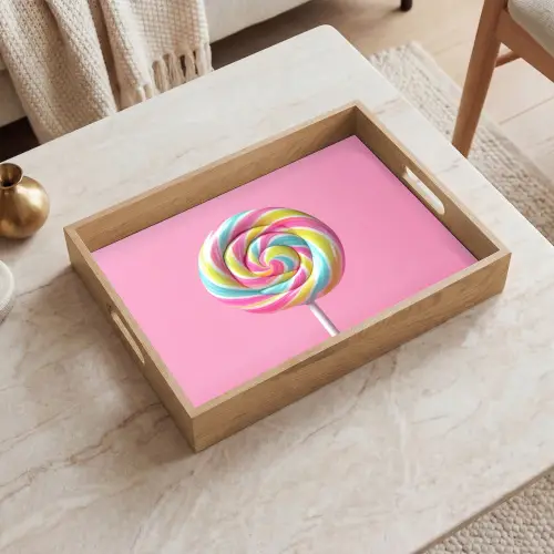 Lolly - Roze - Snoep - Zoet Dienblad Rechthoek middel -sfeer1