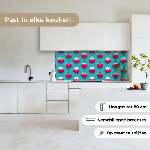 Patronen - Retro - Bloemen - Lelie keuken achterwand 2 middel 871 -sfeer4_NL