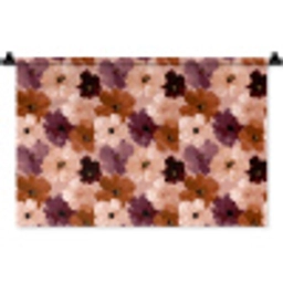 Bloemen - Abstract - Aardetinten Wandkleed katoen klein 269 -zz3d