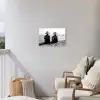 Vrouwen - Zonnehoed - Strand - Zwart - Wit Tuinposter op houten frame 2 cm dik klein -sfeer1