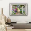 Hortensia - Doorkijk - Bloemen - Zomer - Paars - Pad canvas 2cm klein -sfeer6