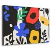 Bloemen - Bladeren - Abstract - Zwart Textielframe zwart klein -3d