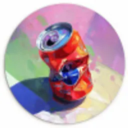 Frisdrank - Blik - Paars Wandcirkel kunststof plaat 5mm dik klein -3d