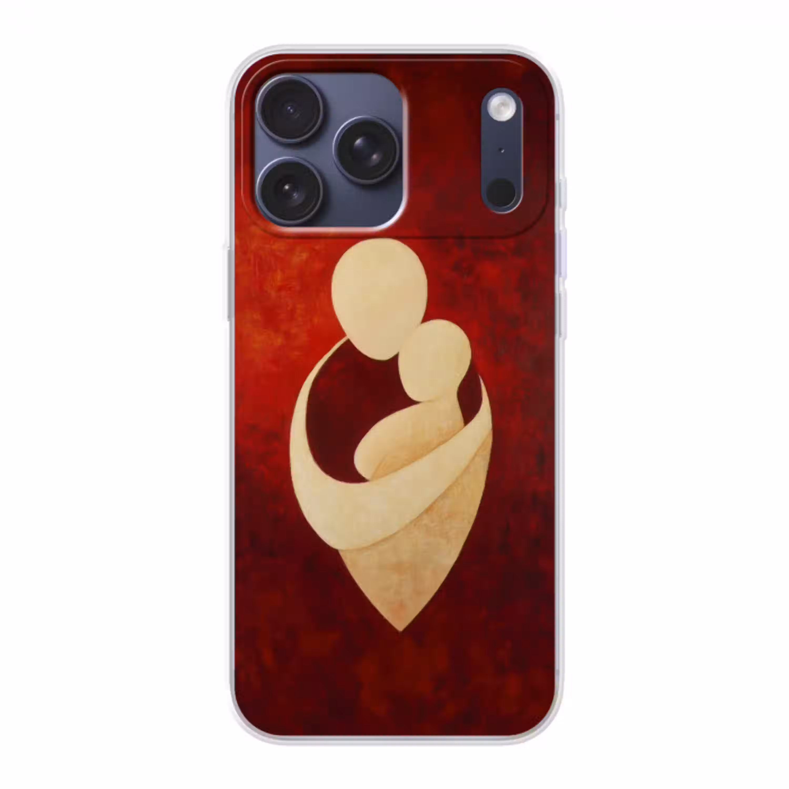 Abstract - Moeder - Kind - Rood Telefoonhoesje iPhone 17 Pro Max klein -3d