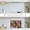 Dahlia - Bloemen - Patroon keuken achterwand spatscherm klein 900 -voor_na_NL