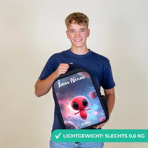 Rood Ruimtewezen in Kosmische Dans Rugzak - Zwart middel -sfeer7_NL
