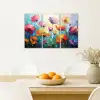 Bloemen - Kleurrijk - Abstract - Natuur Canvas - Meerluiken 3 luik klein -sfeer4