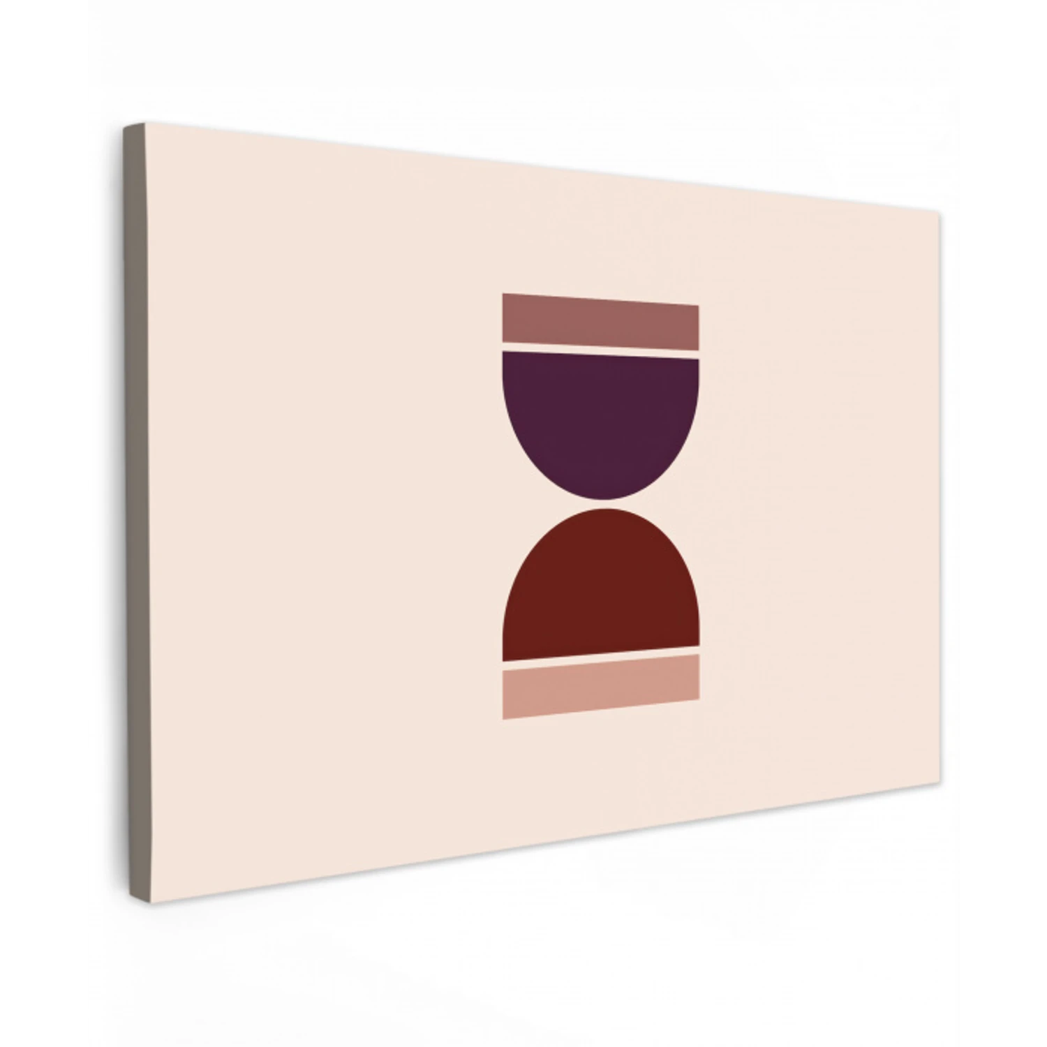 Zandloper - Symmetrisch - Rood - Paars canvas 2cm klein -z3d