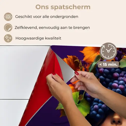 Vrouw - Paars - Druiven keuken achterwand spatscherm klein -spatscherm_NL