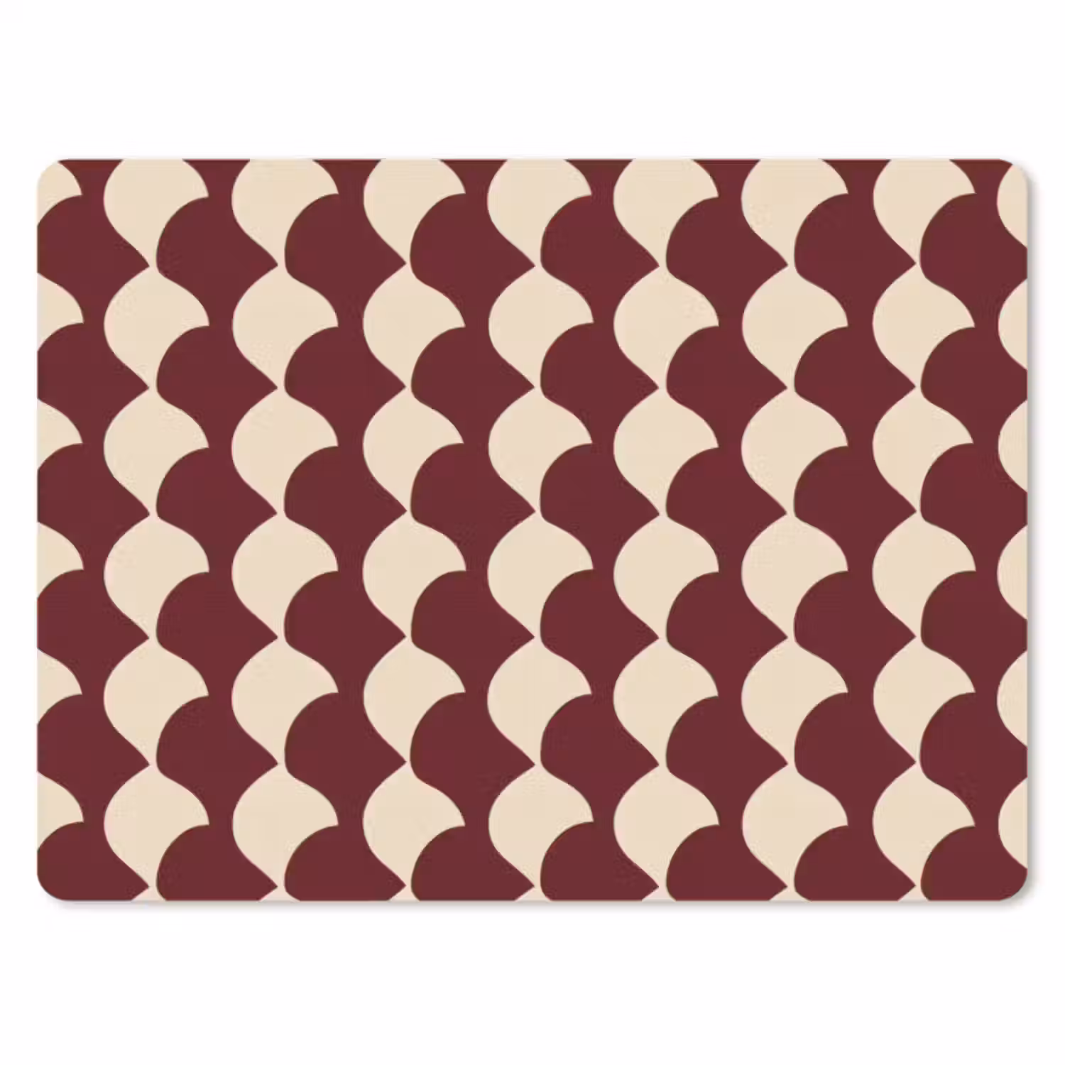 Muismat - Rood - Tegelpatroon - Crème
