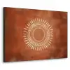Abstract - Lijnen - Zonnestralen - Roodbruin Textielframe - compleet frame klein -3d