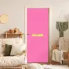 Roze - Groene bonjour - Organisch deurposter klein -sfeer2