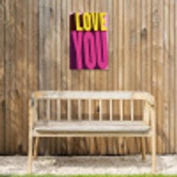 Love - Tekst - Roze - Valentijn Tuinposter op houten frame 2 cm dik klein -sfeer4