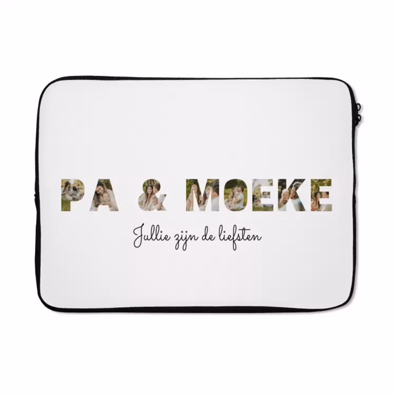 Gepersonaliseerde laptophoes - Pa & Moeke - Lettercollage