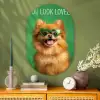 Hond - Zonnebril - Valentijn - Love Wandcirkel Ovaal Glas middel -sfeer2