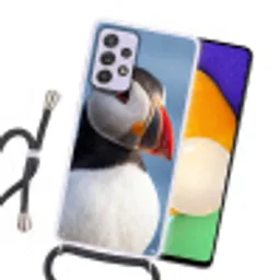 Papegaaiduiker - Portret - Natuur Hoesje Samsung Galaxy A52 5G met koord klein -sfeer1