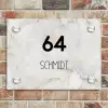 Beige marmer - Modern Naambord Rechthoek middel -sfeer3