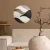 Golven - Abstract - Beige Wandcirkel behangsticker klein -sfeer1
