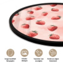 Aardbei - Patroon - Roze Fotolijst rond zonder passe partout klein 856 -closeup_NL