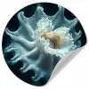 Zeewezen - Wit - Golven - Water Wandcirkel behangsticker klein -3d