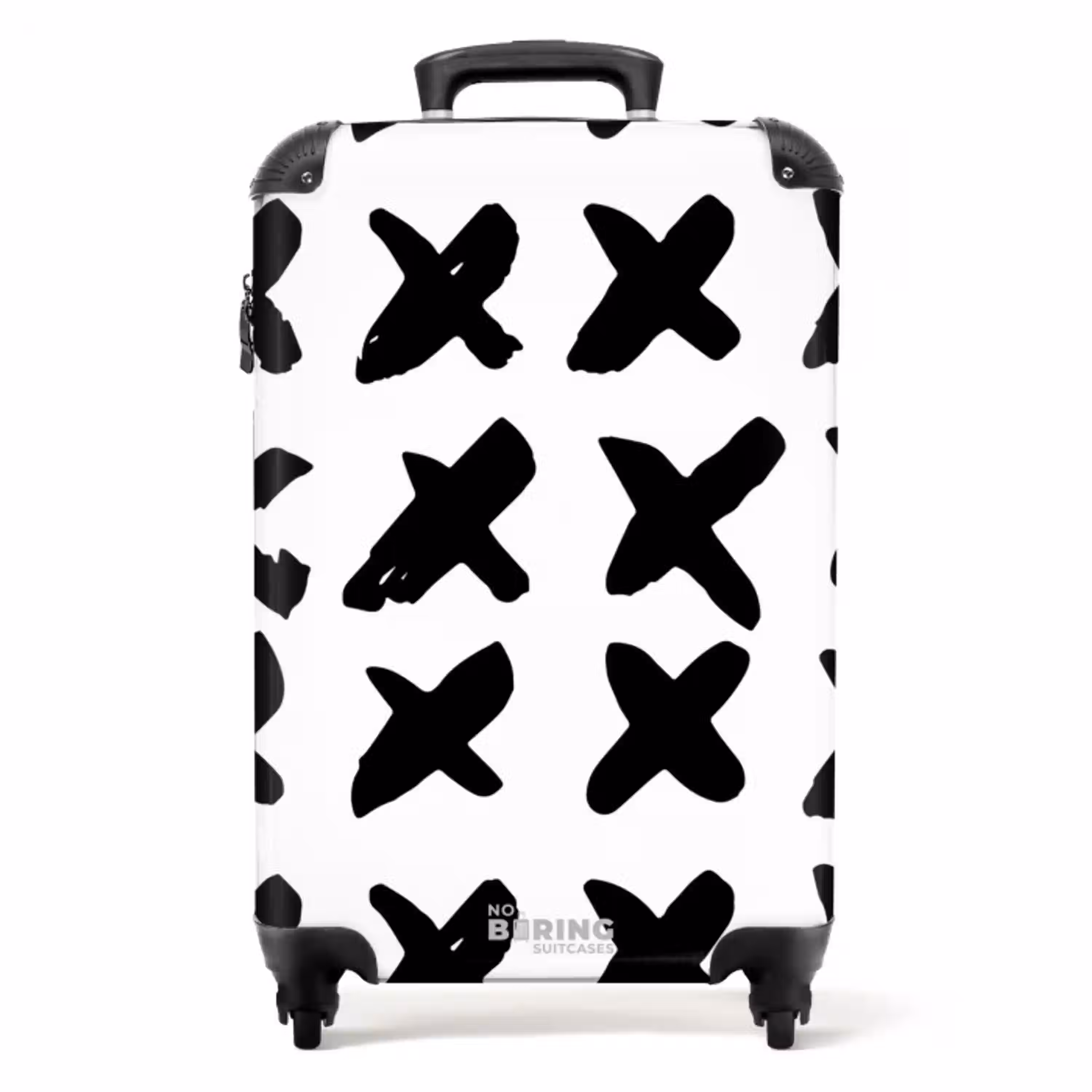 Zwarte kruizen op witte achtergrond NBS - Handbagage koffer - Kinderen Unisex middel -productfoto_recht