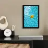 Badeend - Dobberen - Blauw fotolijst zwart zonder passe partout klein -sfeer1