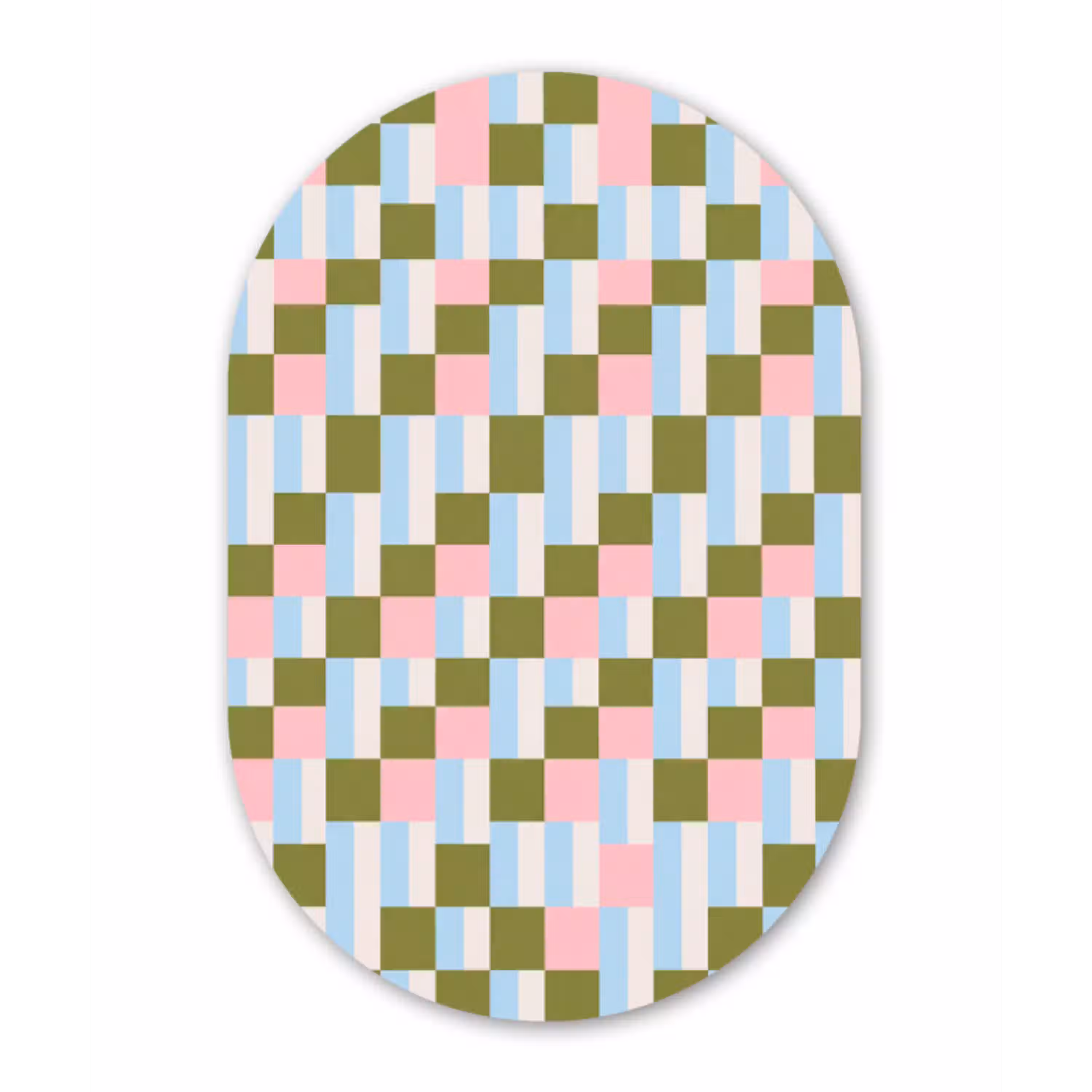 Patroon - Geometrisch - Abstract - Kleurrijk - Modern Wandcirkel Ovaal Aluminium middel -3d