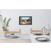 Doorkijk - Strand - Zee - Zand - Water - Helmgras - Duinen Muursticker klein -eettafel