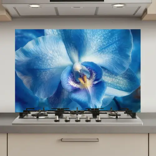 Blauw - Orchidee - Elegeant keuken achterwand spatscherm klein -3d_website