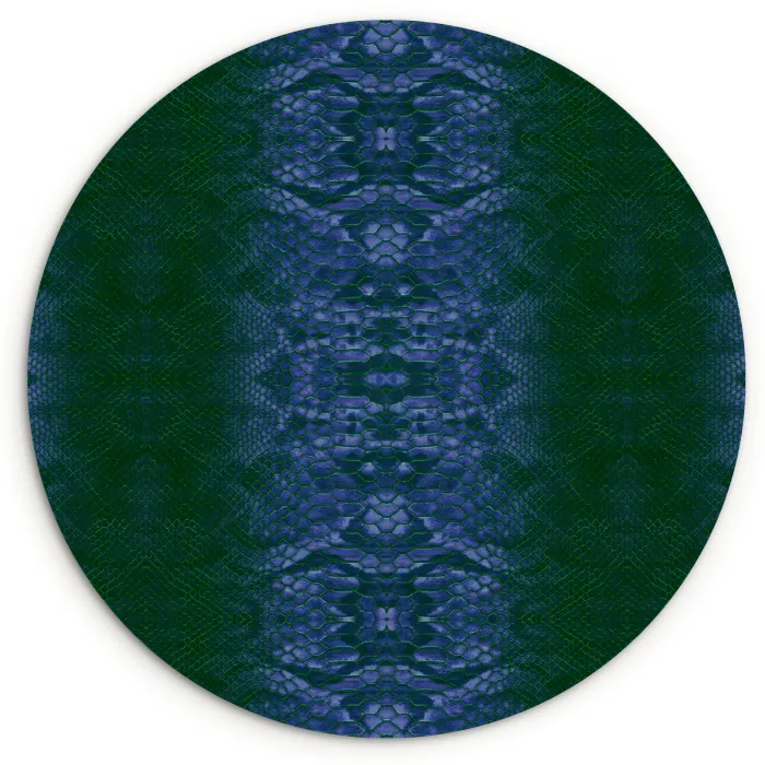 Slang - Boa - Blauw - Groen Wandcirkel plexiglas klein 852 -3d