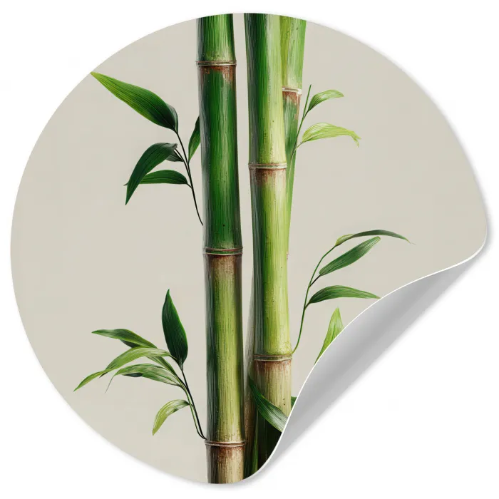 Bamboestengels - Sierlijk - Groen Wandcirkel behangsticker klein -3d