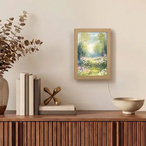 Bos - Schilderstijl - Kleurrijk Light Box met kabel (Tafellamp) klein -sfeer2