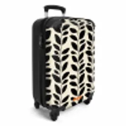Botanisch - Dessin - Zwart - Beige NBS - Handbagage koffer - Volwassenen Unisex middel -productfoto_3d