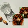 Vrouw - Aardbeien - Kroon onderzetter kurk middel -sfeer4