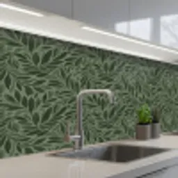 Bladeren - Organisch - Groen keuken achterwand 2 middel 871 -3d_schuin