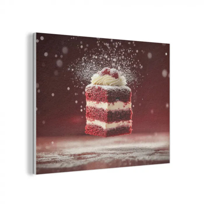 Rode - Velvet - Taart - Eten PET vilt klein -3d
