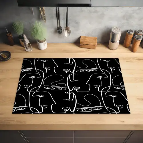 Gezichten - Gestileerd - Vloeiend Inductie beschermer vinyl 3mm klein 276 -sfeer5