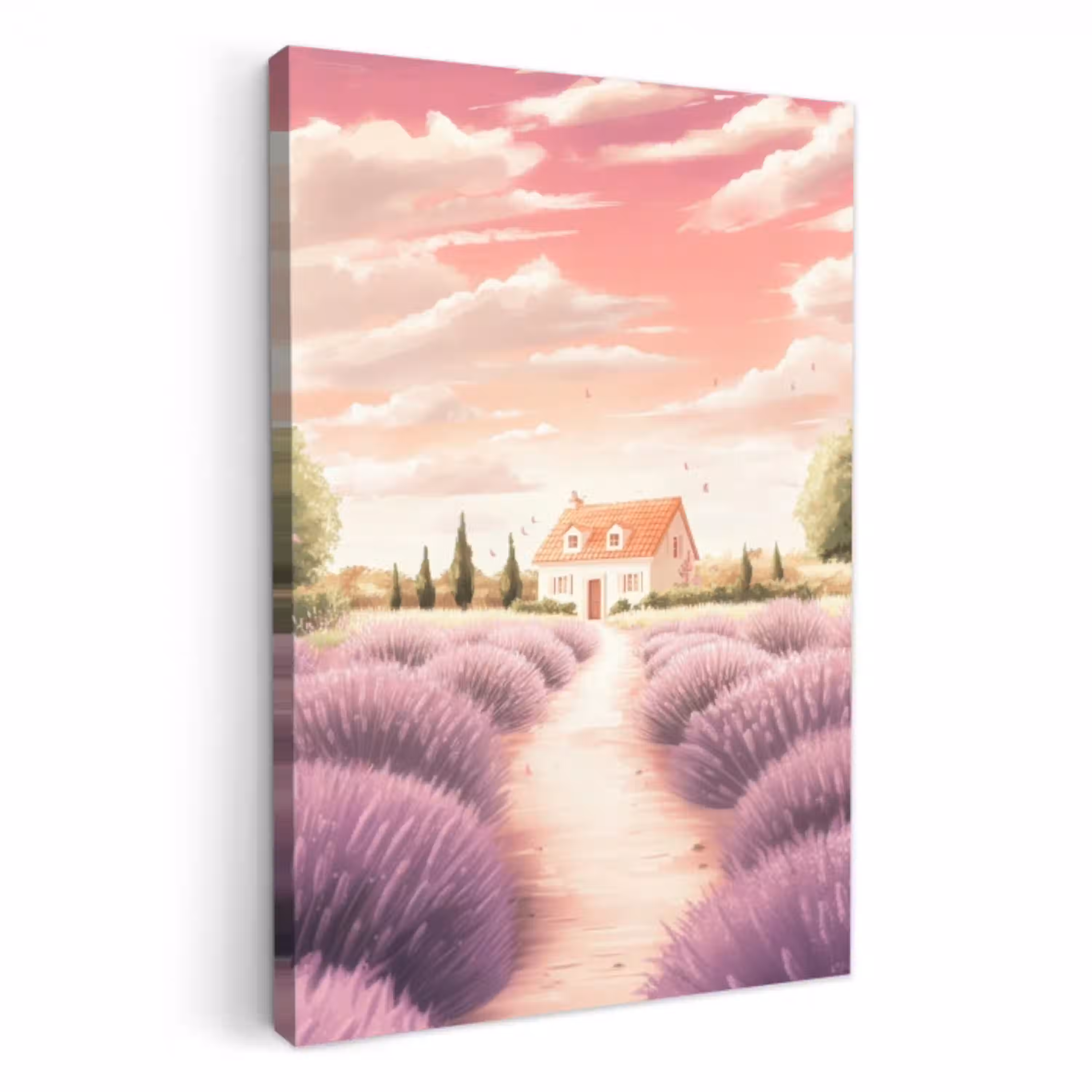 Lavendelveld - Huis - Paars KitchenYeah - Keuken - Canvas klein -3d