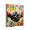 Graffiti - Rozen - Handen - Street art - Banksy aluminium wit klein -3d